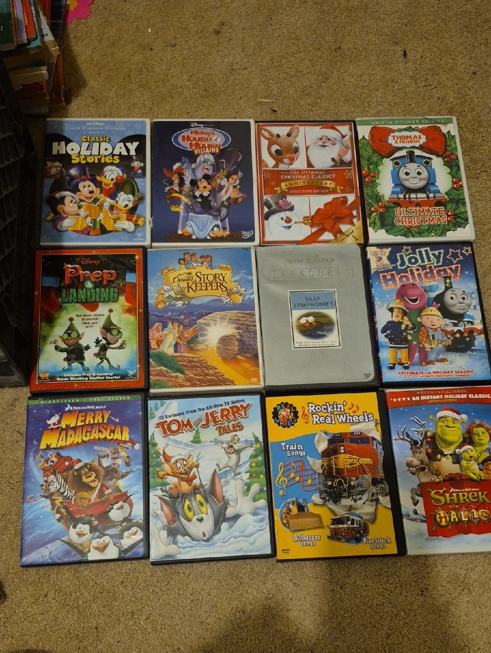 Assorted Kids Holiday DVD Collection - Mickey, Barney, Thomas, Shrek, Madagascar